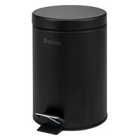 KOSMETIKEIMER AGLIANO, 3 Liter Fassungsvermögen, Metall, schwarz - Schwarz, Metall (17/25.5/20cm) - eluno