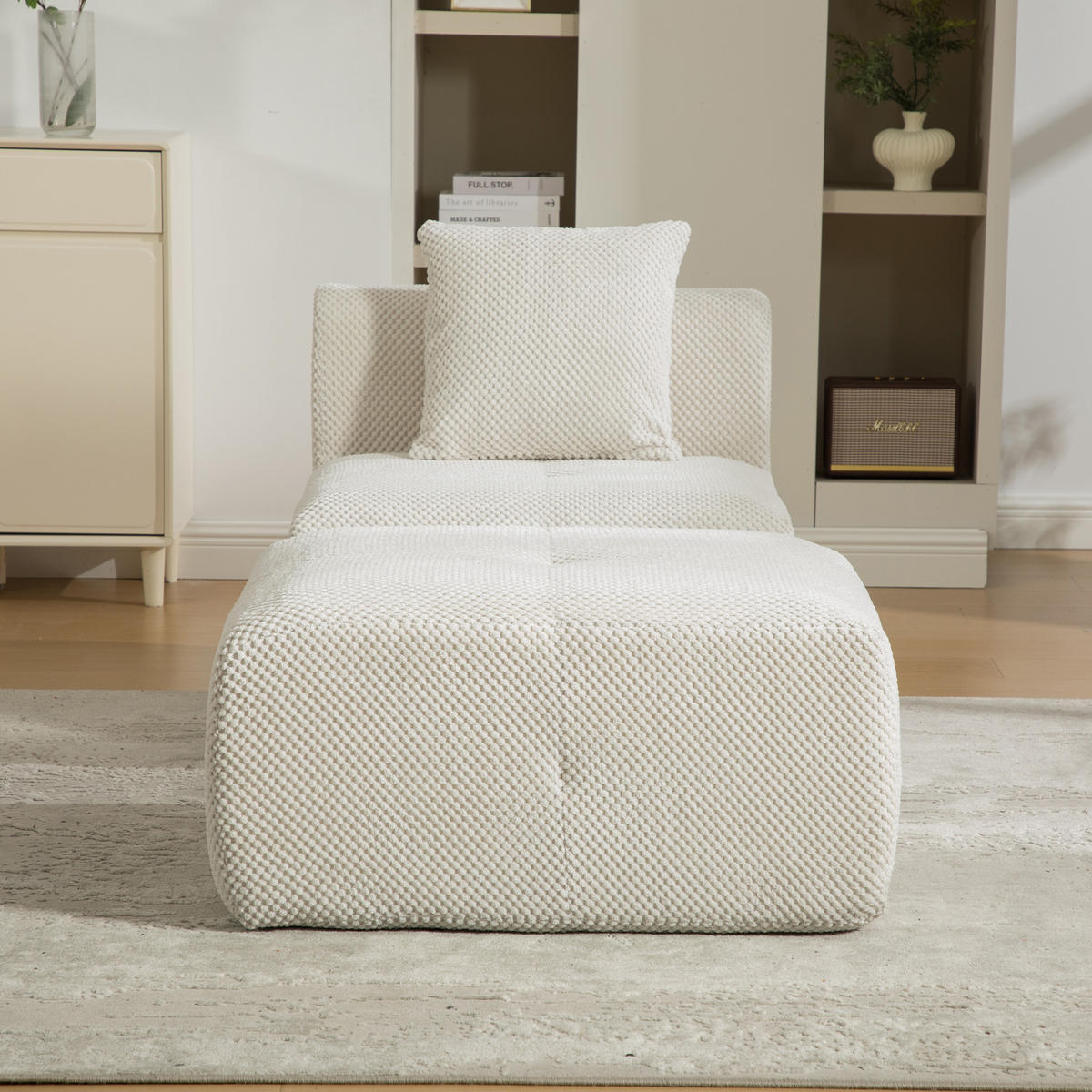 SESSEL DE-35105 mit Ottoman Beige - Beige, Textil (89/75/77cm) - ComfortXL