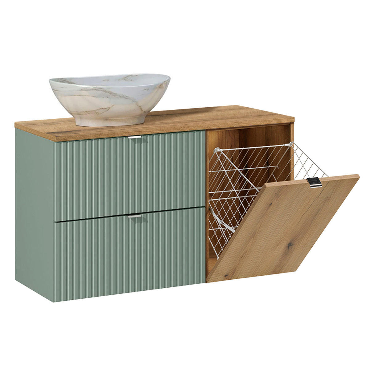 BADMÖBEL 100.4cm Jade 2er-Set Grün - Grün, Holzwerkstoff (100.4/59.5/40cm) - Petits-meubles