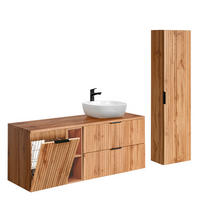 BADMÖBEL 140.8cm Adriel 2er-Set Holz - Braun, Holzwerkstoff (140.8/59/46cm) - Petits-meubles