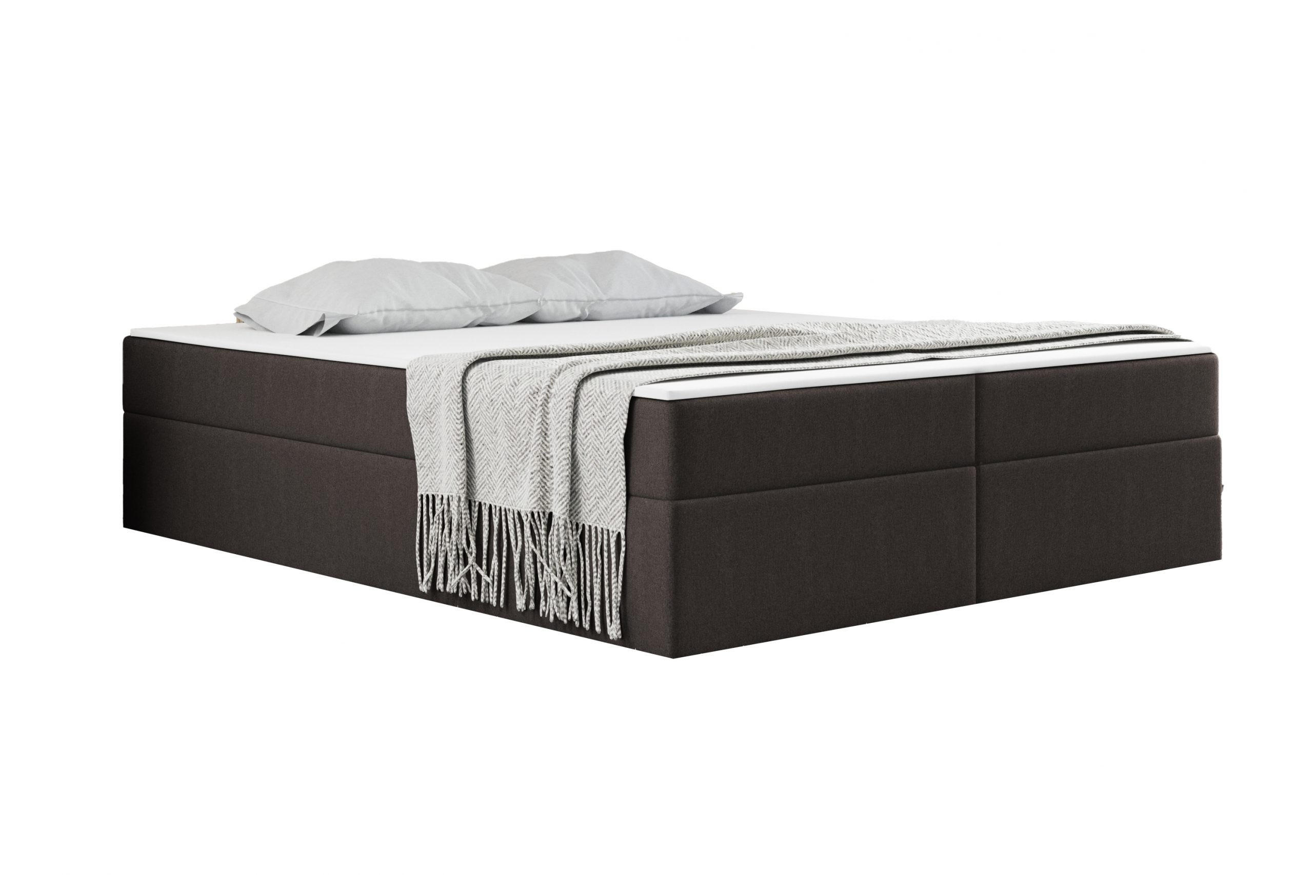 BOXBETT Mit Bettkasten Und Matratze Topper Ruben Kaltesbraun 200x200 cm H3-Bonell - Hellbraun, Holz/Textil (200/200cm) - Kaiser Möbel