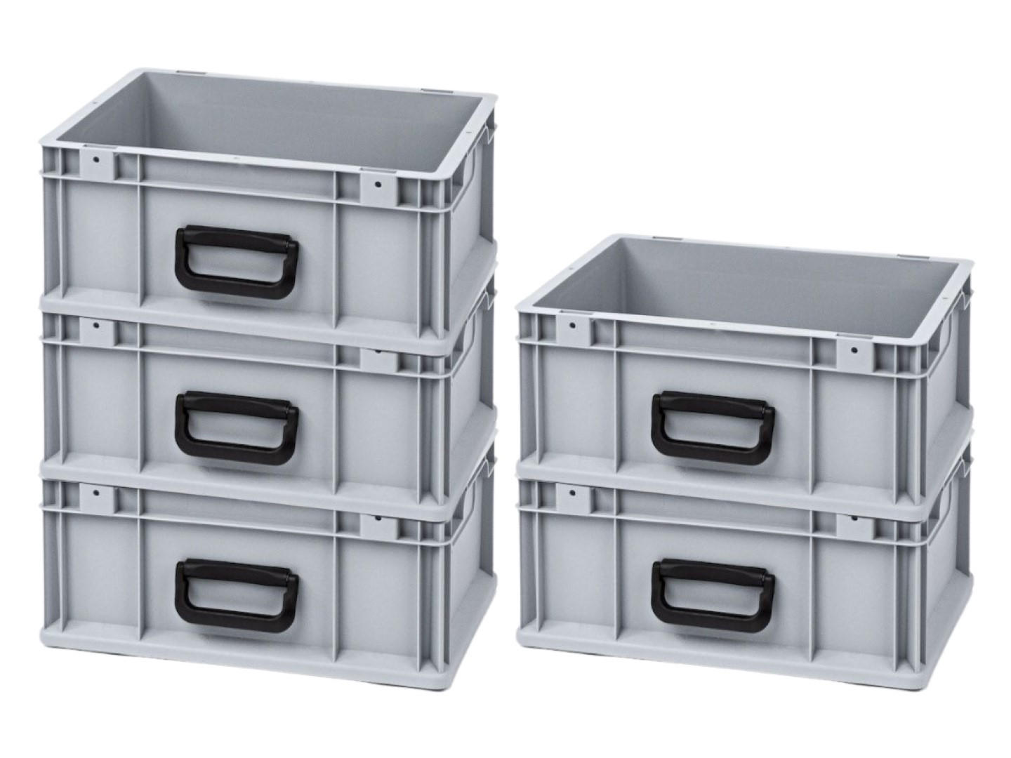EUROBOX 5x Nextgen Portable Uno 17x30x40cm 16 Liter - Grau, Kunststoff (40/12/60cm) - PROREGAL
