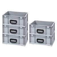 EUROBOX 5x Nextgen Portable Uno 17x30x40cm 16 Liter - Grau, Kunststoff (40/12/60cm) - PROREGAL