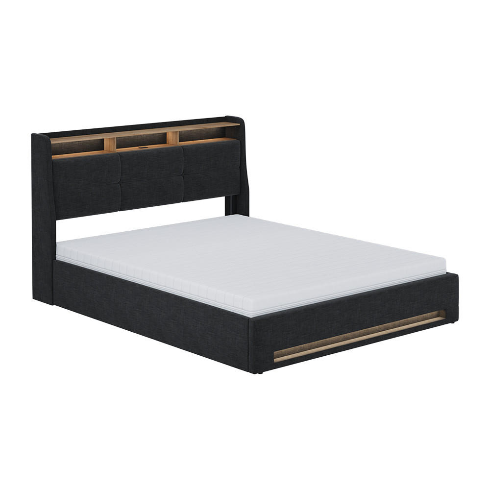 ČALOUNĚNÁ POSTEL Christin Antracit/dub - antracitová, kompozitní dřevo - VitaliSpa