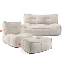 GARTENLOUNGE-SET LOVIA, Möbel-Set, Dunkelbeige/Weiß - Beige, Textil - KONSIMO®