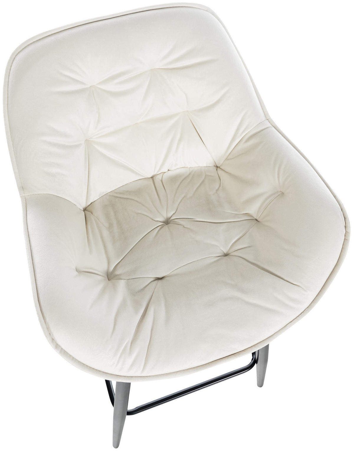 BARHOCKER 2er Set Samt creme - Creme/Schwarz, Textil/Metall (54/103/57.5cm) - CLP