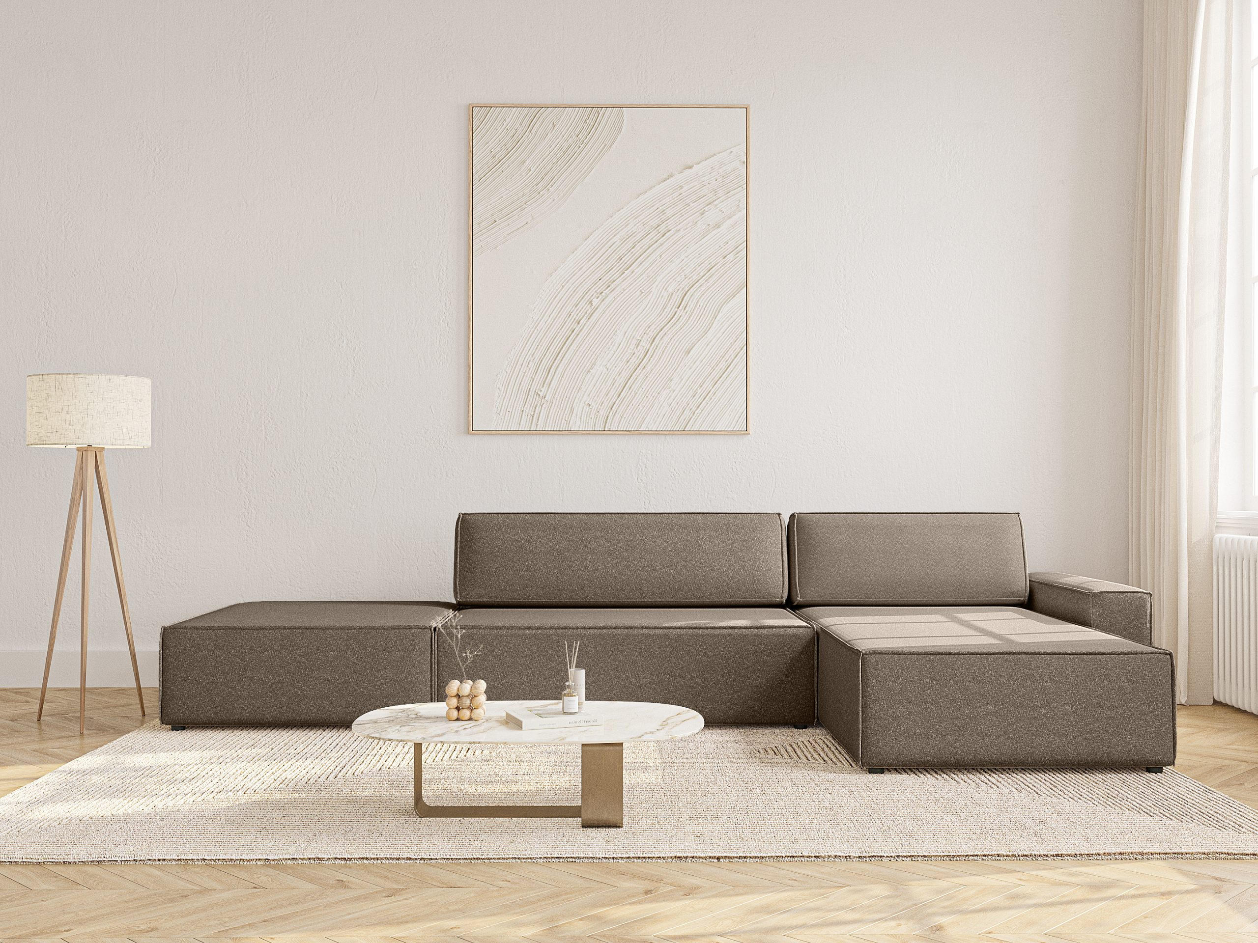ECKSOFA Lummo La mit Schlaffunktion, Braun - Braun, Textil (363/185cm) - Fedve