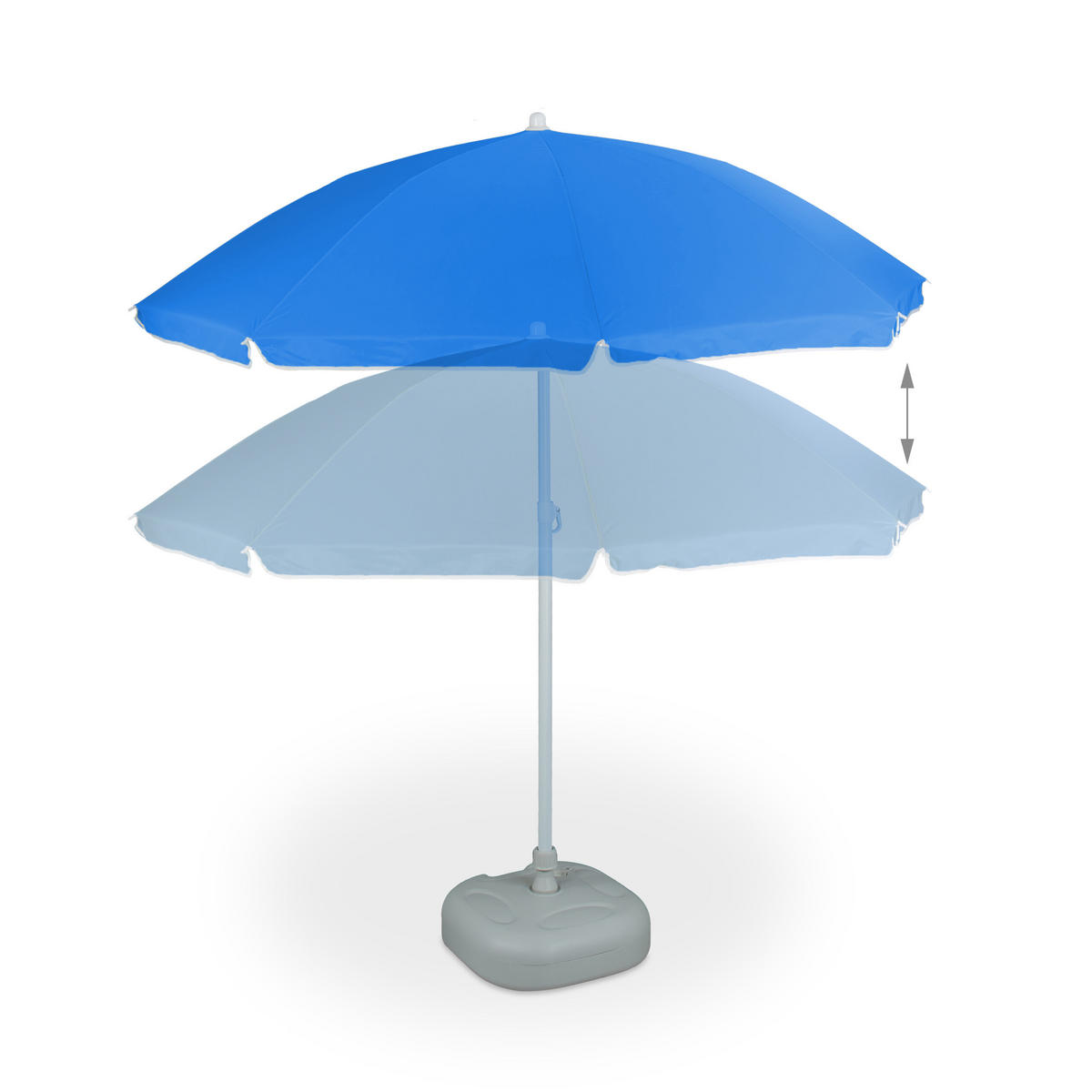 SONNENSCHIRM - Blau, Textil/Metall (180/180cm) - Relaxdays