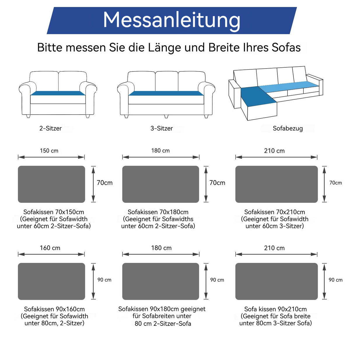 SOFADECKE Dicke Rutschfest 1 Stück - Weiß, Textil (70/150cm) - Kaket