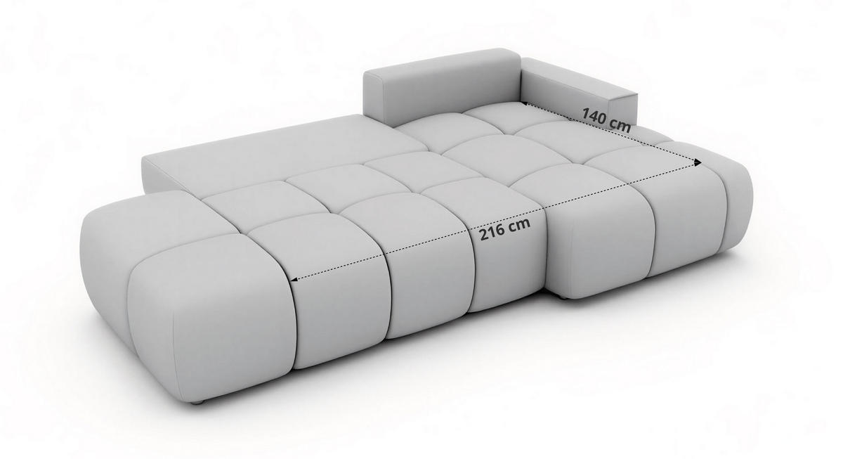 ECKSOFA LORAN L Braun Velvet - Links - Schwarz/Braun, Kunststoff/Textil (170/292cm) - MKS