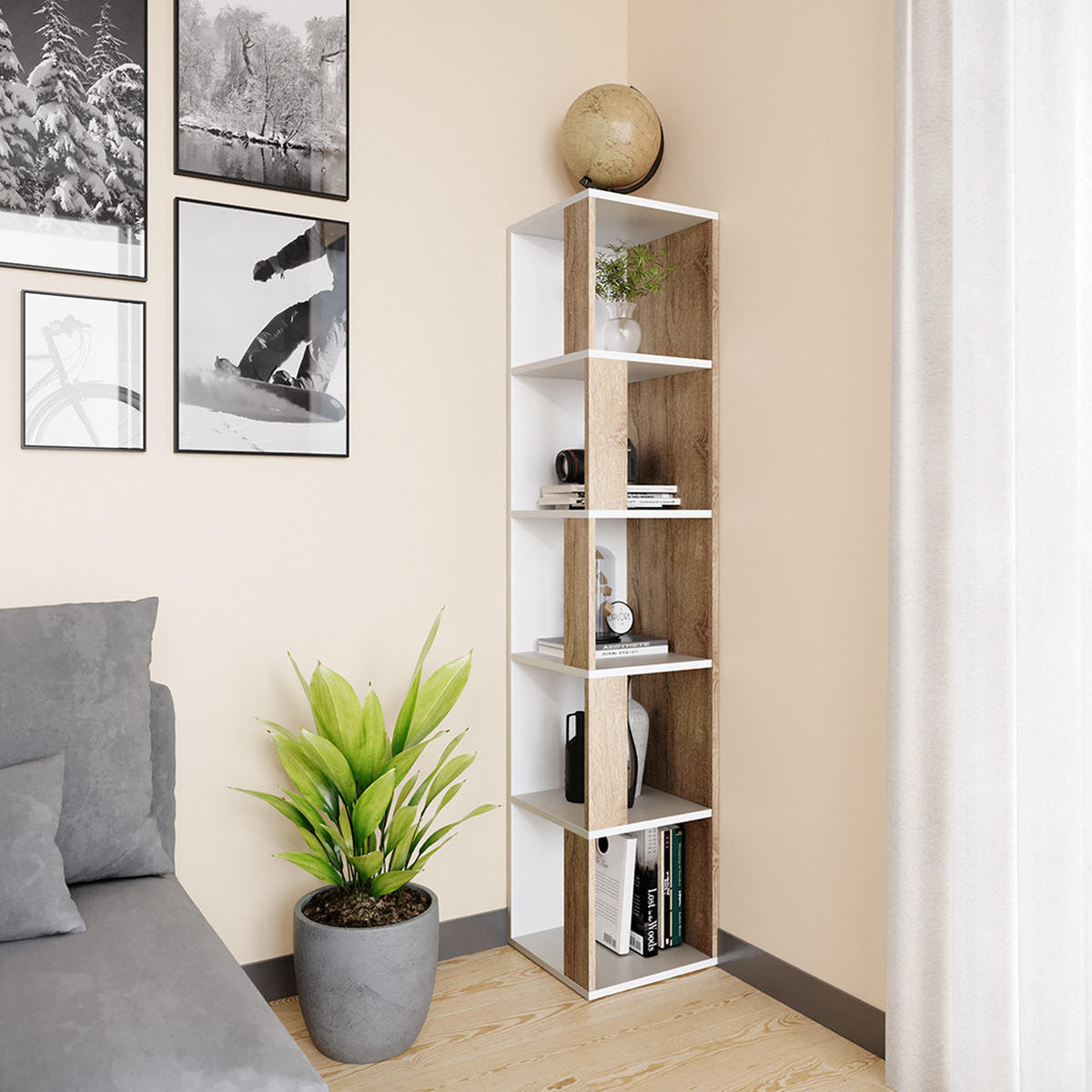 ECKREGAL Lio Sonoma 33.3 x 162.2 cm - Sonoma Eiche, Holzwerkstoff (33.3/162.2/33.3cm) - Vicco