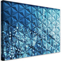 WANDBILD pusteblume in tau tropfen - Blau, Textil (60/40cm) - Feeby