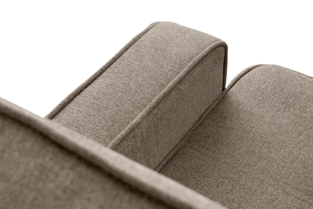 SCHLAFSOFA ORIO 3 Personen, Chenille-Stoff, Hellbraun - Hellbraun, Textil (219/90/90cm) - KONSIMO®