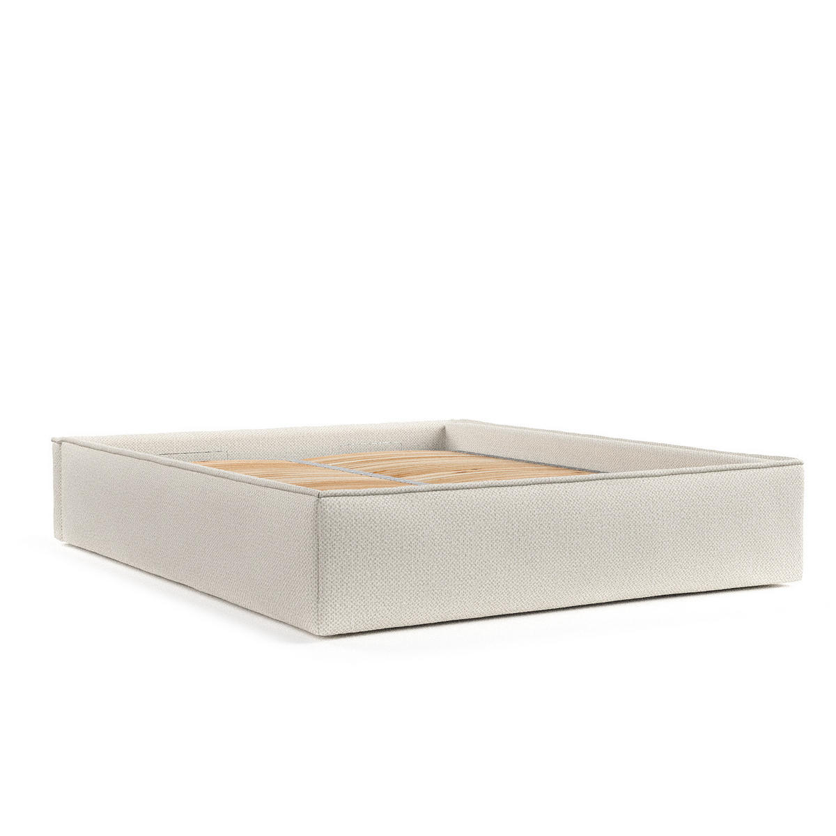 POLSTERBETT Alvar Beige 120/200 cm im Chenille-Stoff - Beige/Schwarz, Holz/Holzwerkstoff (120/200cm) - Maison de Reve