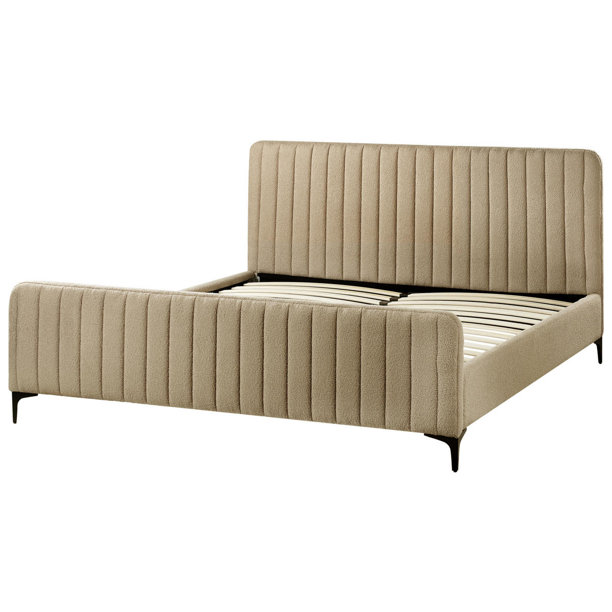 POLSTERBETT mit Lattenrost 180x200 cm Beige Lunan - Taupe, Textil (180/200cm) - Beliani