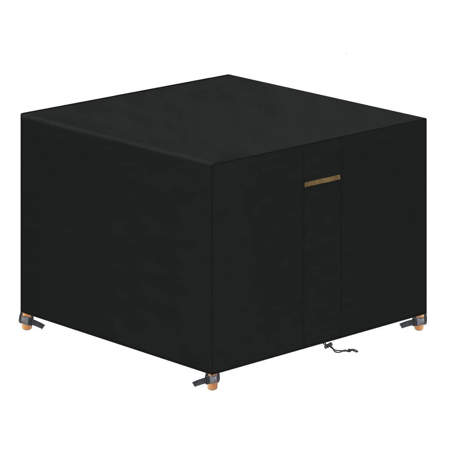 ABDECKUNG für Gartenmöbel 90 x 90 x 90 cm Quadratisch Wasserdicht Winddicht - Schwarz, Kunststoff (1/1/1cm)