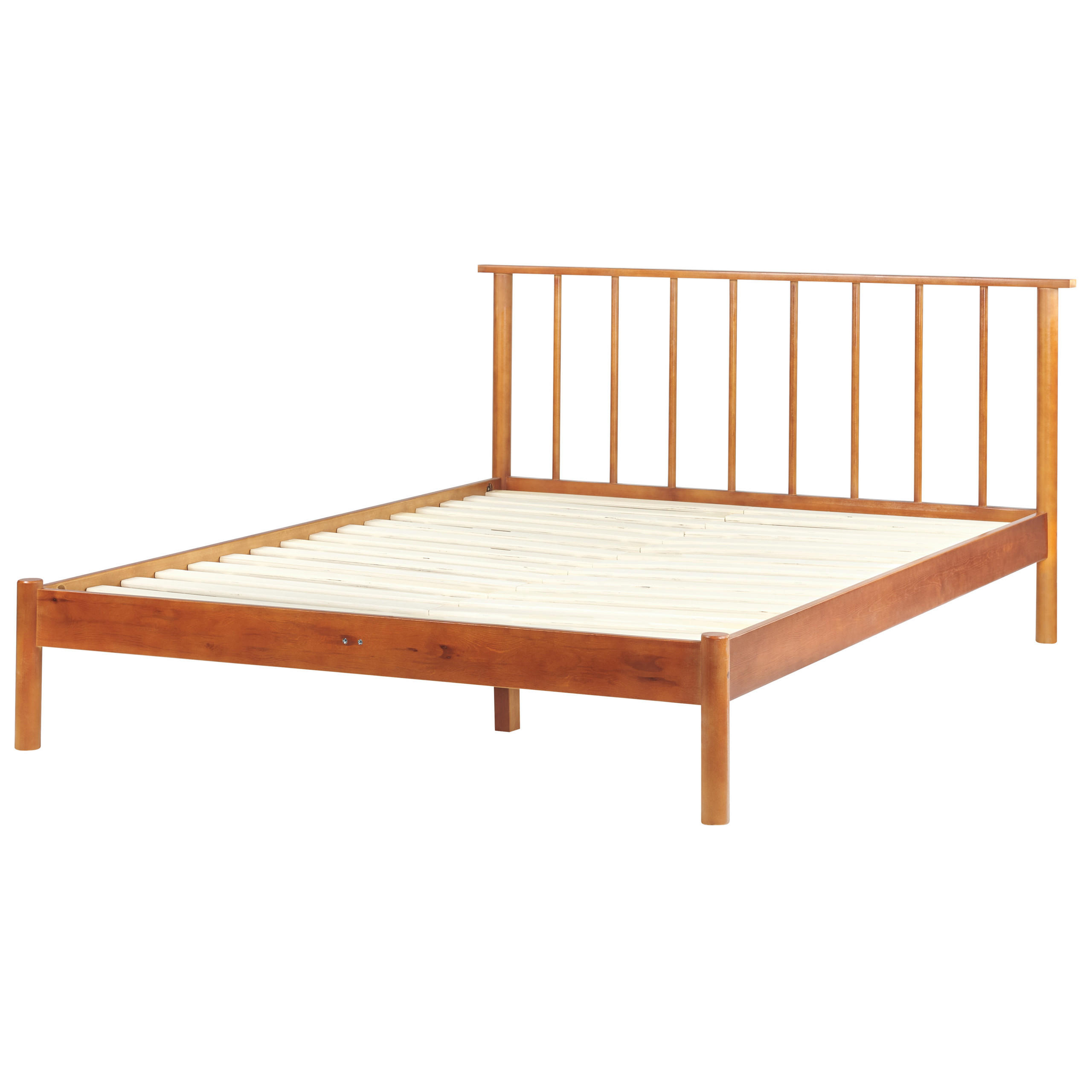 HOLZBETT 140/200cm Heller Holzfarbton Barret - Hellbraun, Holz (140/200cm) - Beliani