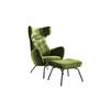 SESSEL MIT HOCKER LOTTE Dunkelgrün Velvet - Dunkelgrün/Schwarz, Textil (79/117/82cm) - KAWOLA