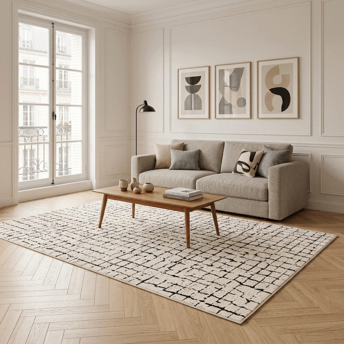 TEPPICH ultrafein mit Skulptureffekt schwarz - Schwarz, Textil (120/170cm) - AFK Living