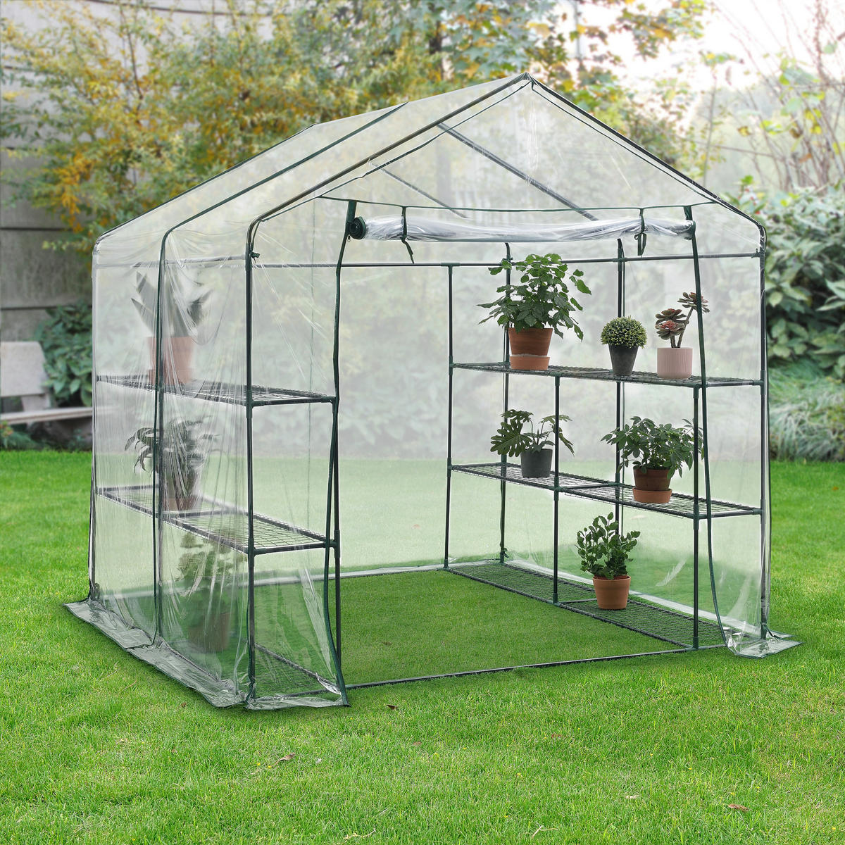 GEWÄCHSHAUS Grünau - Transparent, Kunststoff (200/220/200cm) - [en.casa]