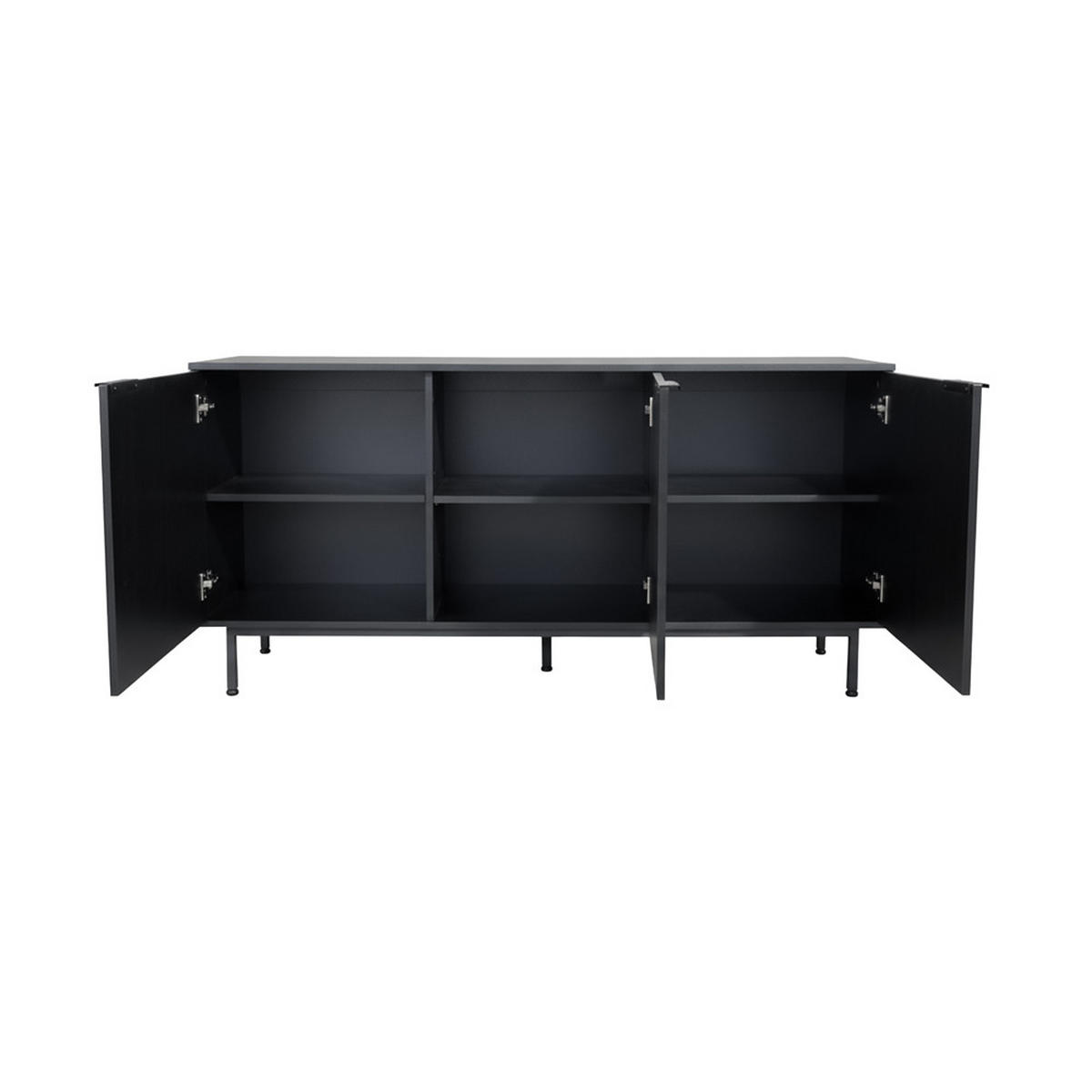 SIDEBOARD NYLA - Schwarz, 154 x 73 cm - Schwarz, Holzwerkstoff (154/73/42cm) - Home Deluxe