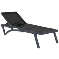 SONNENLIEGE Pacira dunkelgrau - Grau, Kunststoff (68/35/195cm) - TPFGarden