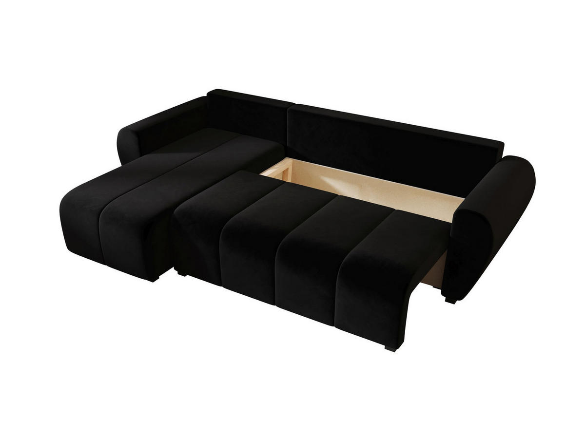 ECKSOFA MOLISA L Itaka 15 Links mit Schlaffunktion - Schwarz, Textil (245/145cm) - Bedante