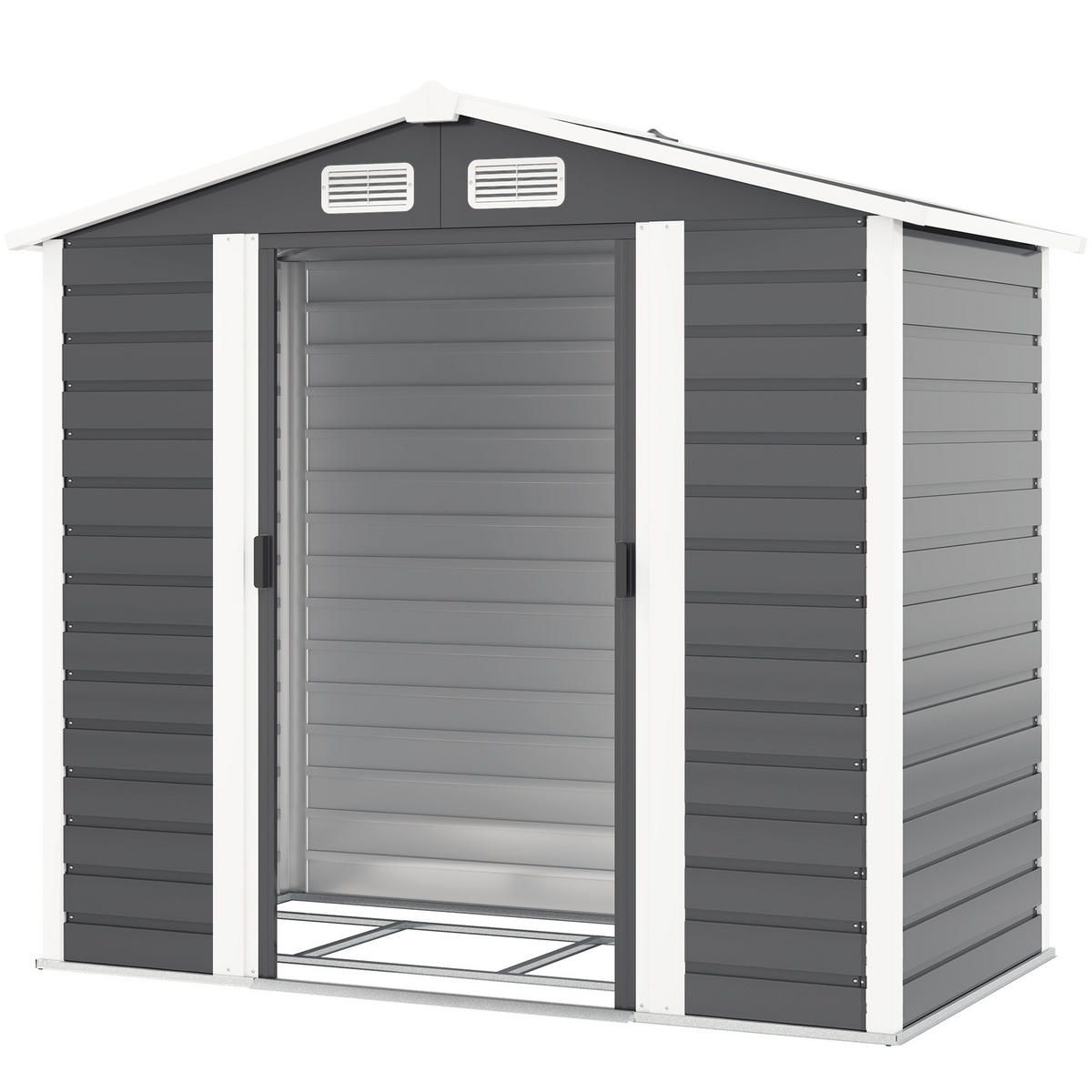 GARTENHAUS Grau 1 Stück - Grau, Kunststoff/Metall (120/194/213cm) - GiPP
