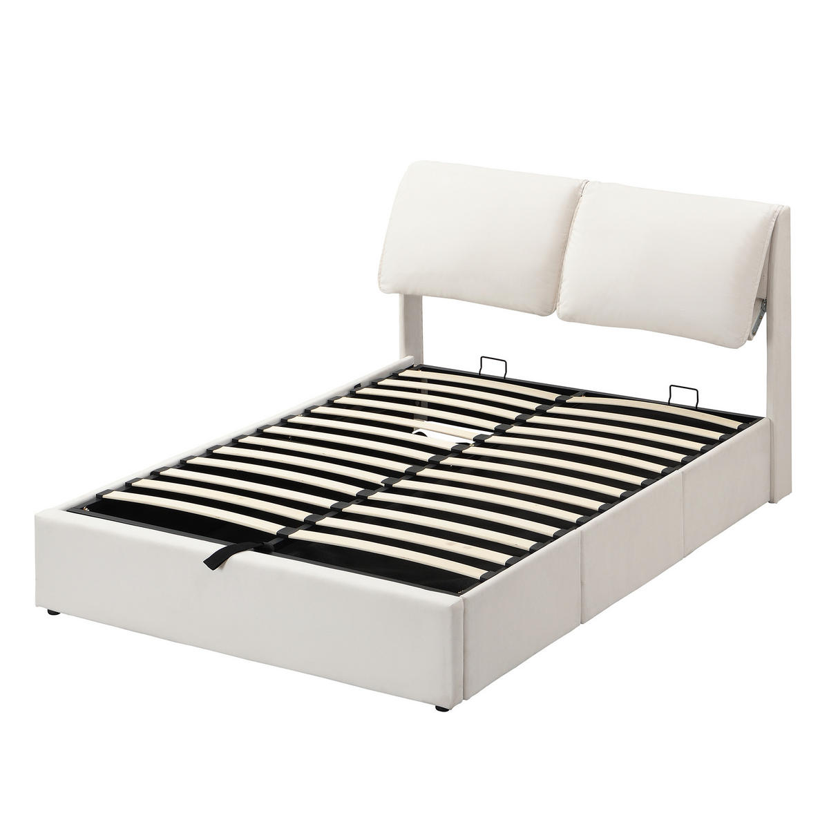 STAURAUMBETT 140/190 cm DE-00392, in Grau, 3 Schubladen - Beige, Metall (140/190cm) - ComfortXL