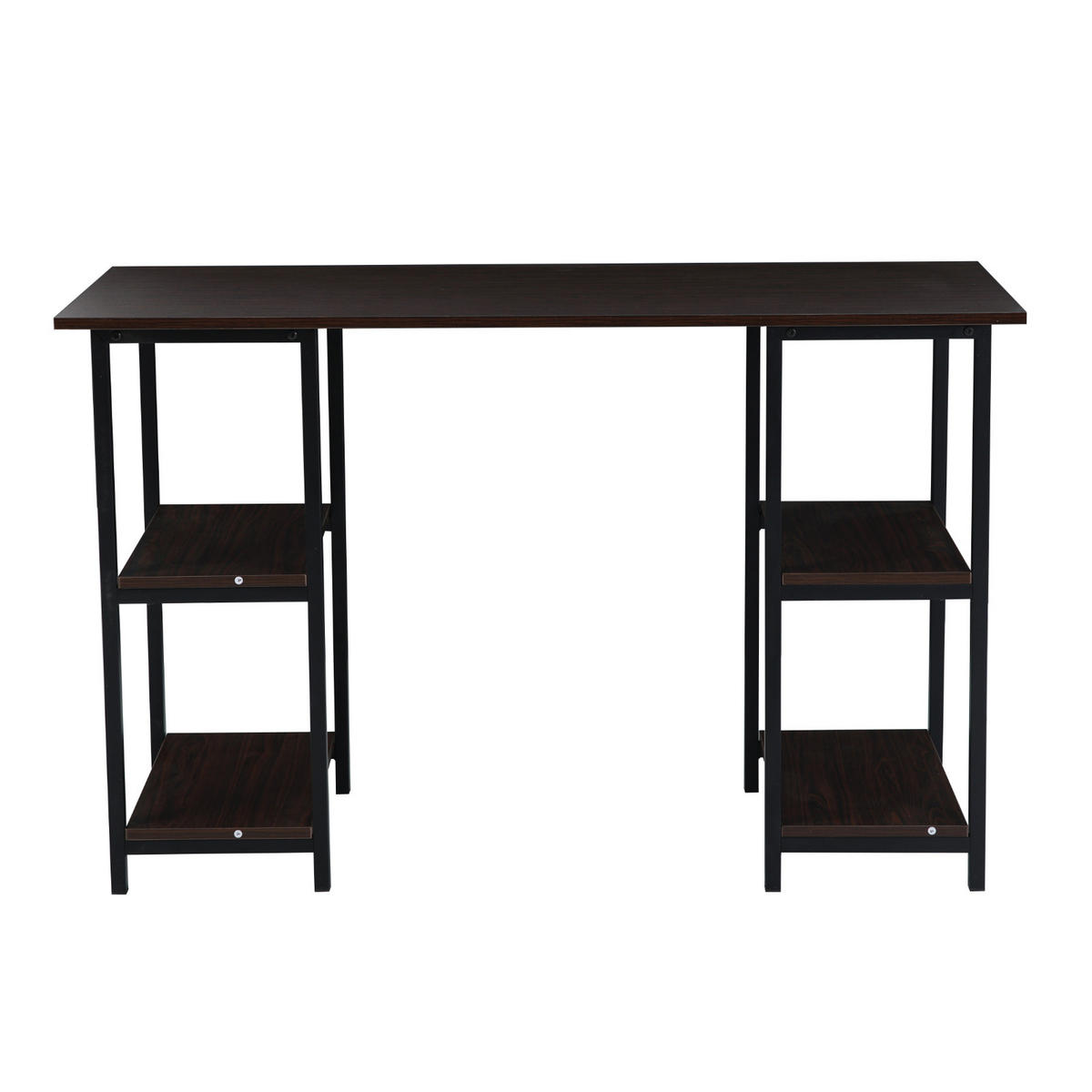 SCHREIBTISCH STUDIO Regal Nussbaum-Optik schwarze Metall-Beine - Braun, Holzwerkstoff (120/48/75cm) - SVITA