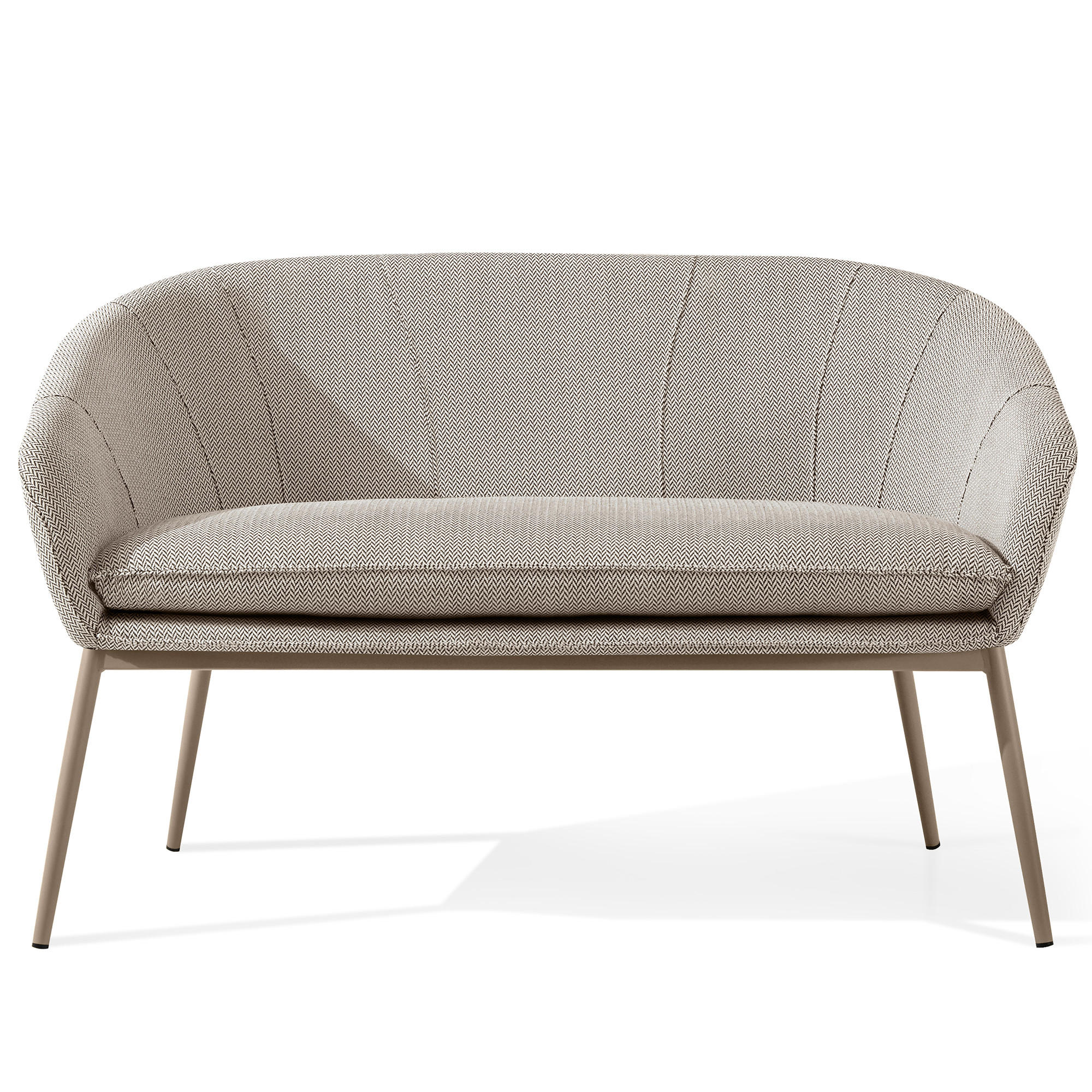 GARTENSOFA SOLIS Loungesofa, - Braun, Textil/Metall (118/76/66cm) - KONSIMO®