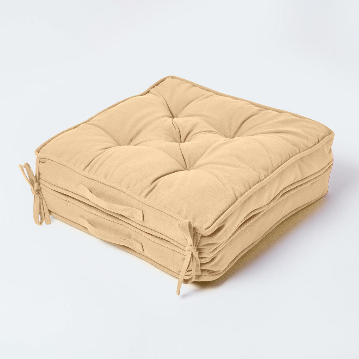 REISEKISSEN beige 50/50/10 cm – Klappkissen Baumwolle - Beige, Textil (50/50/12cm) - Homescapes