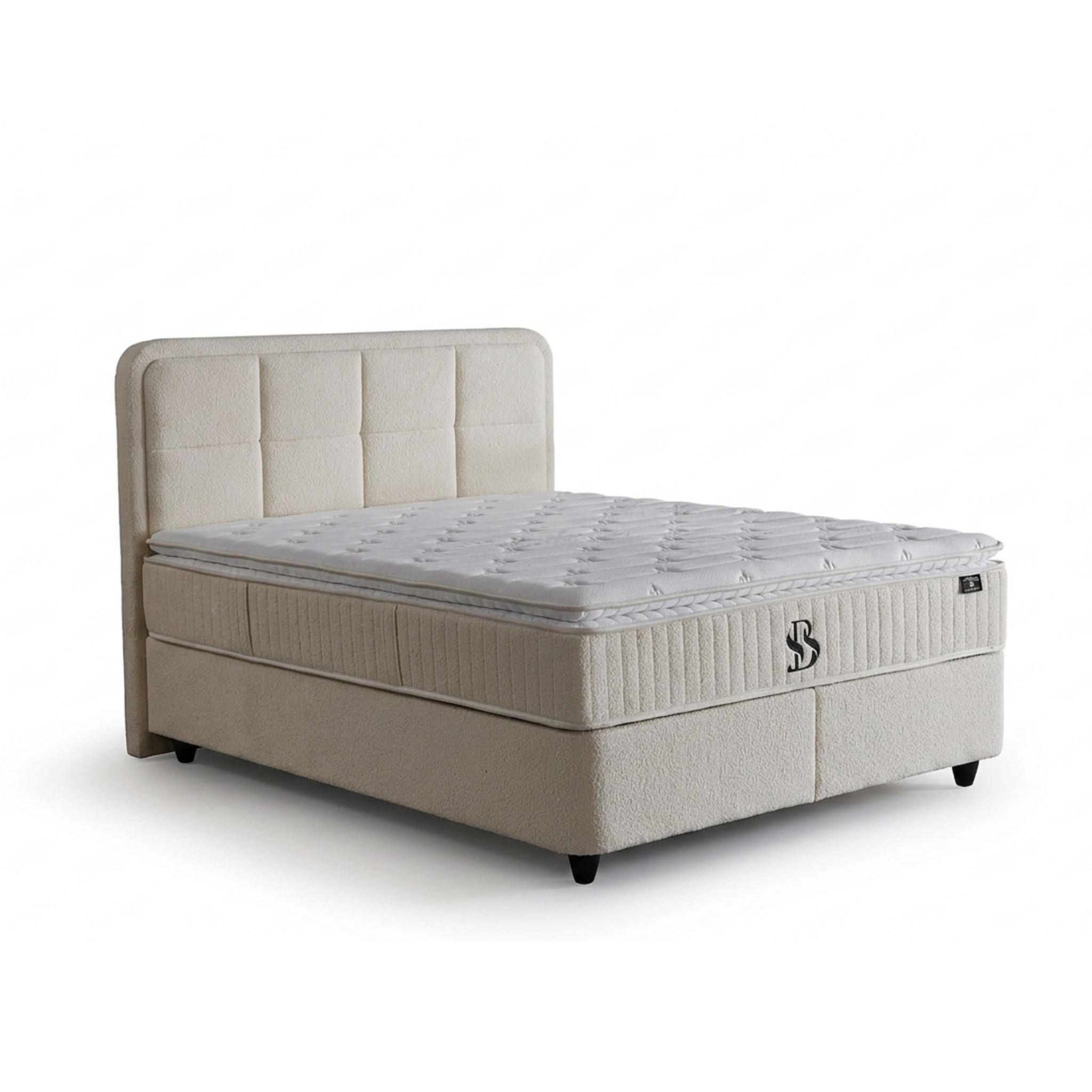 BOXBETT SIA Bett mit Matratze 140x200 - Beige, Holz (140/200cm)