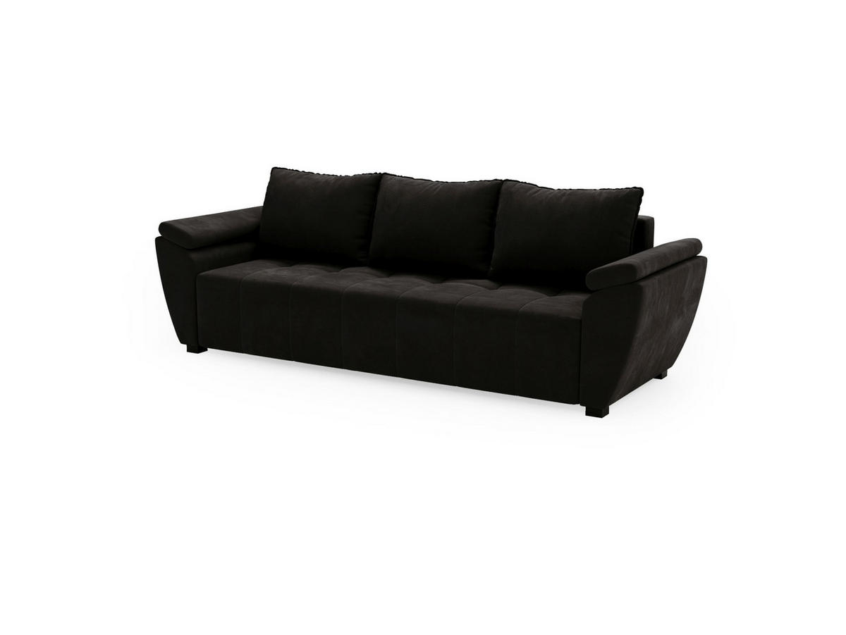 SOFA ZEUS mit Schlaffunktion MONOLITH 97 mit Stauraum - Grau, Textil (80/78/240cm) - Bedante