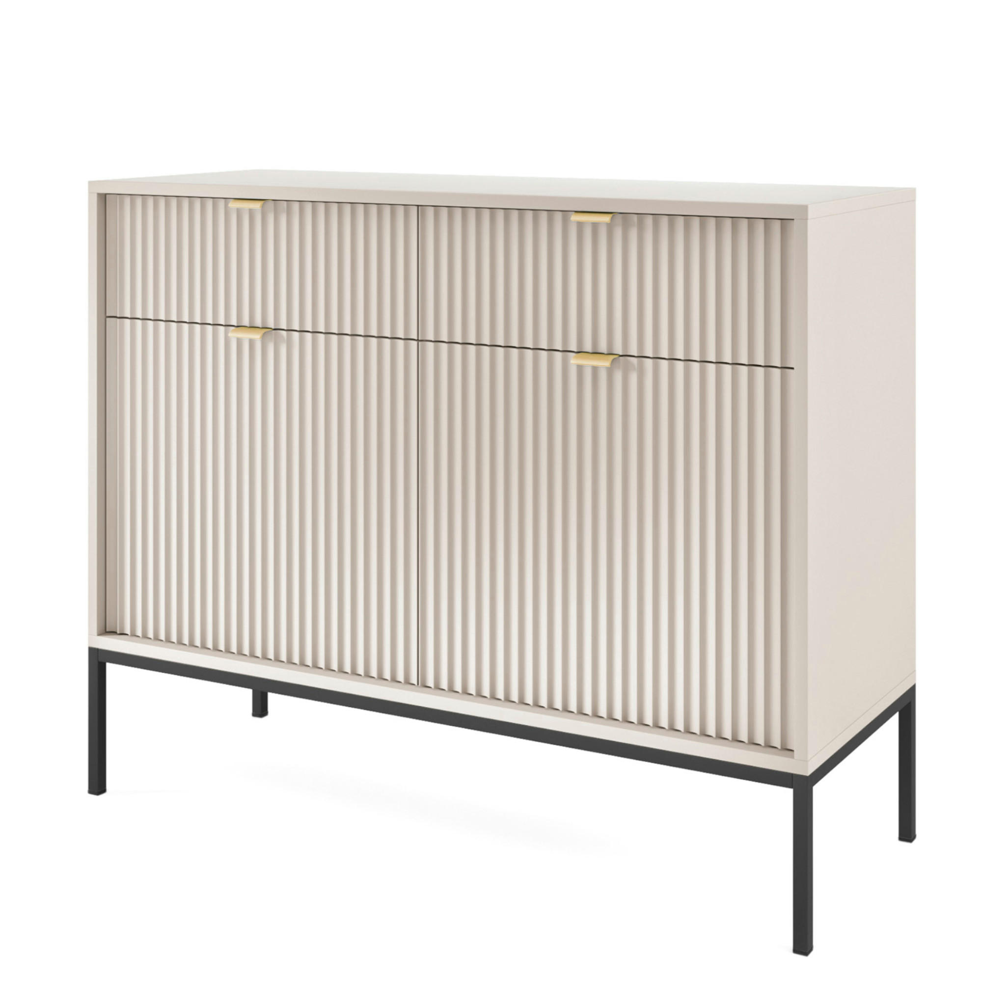 SIDEBOARD NANAIMO KOM2-2D2S Profilierte Fronten, Kaschmir - Kaschmir, Holzwerkstoff/Kunststoff (104/83/39cm) - Komodee
