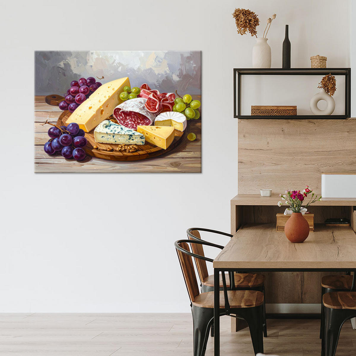 LEINWANDBILD Essen & Trinken 90x60cm - Multicolor, Textil (90/60cm) - Feeby