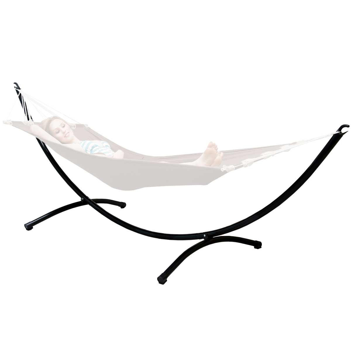 XL-HÄNGEMATTENGESTELL für 1 Person bis 120kg, 300/100 cm, schwarz - Schwarz, Metall (300/100/90cm) - Amanka