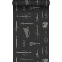 TAPETE Musikintstrumente 53 cm x 10.05 m - Schwarz, Papier (53/1000cm) - Origin Wallcoverings