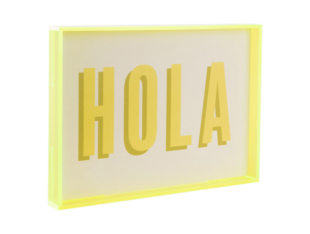 WANDBILD Wall Art Hola Gelb 3/31/22 cm - Gelb, Kunststoff (31/22/3cm) - Present Time