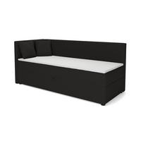 BOXBETT NEVY 90/200 in Stoff Schwarz H3 links - Schwarz, Holz/Holzwerkstoff (90/200cm) - Deine Möbel 24