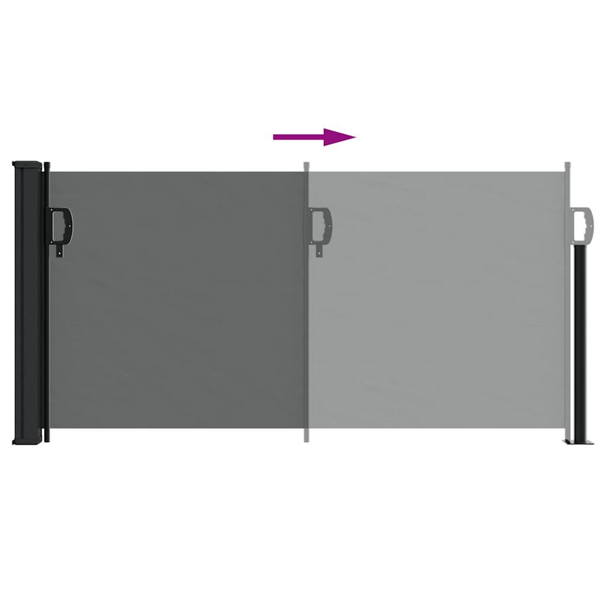SEITENMARKISE Ausziehbare Anthrazit 100/300 Cm - Anthrazit, Textil (100/300cm) - vidaXL