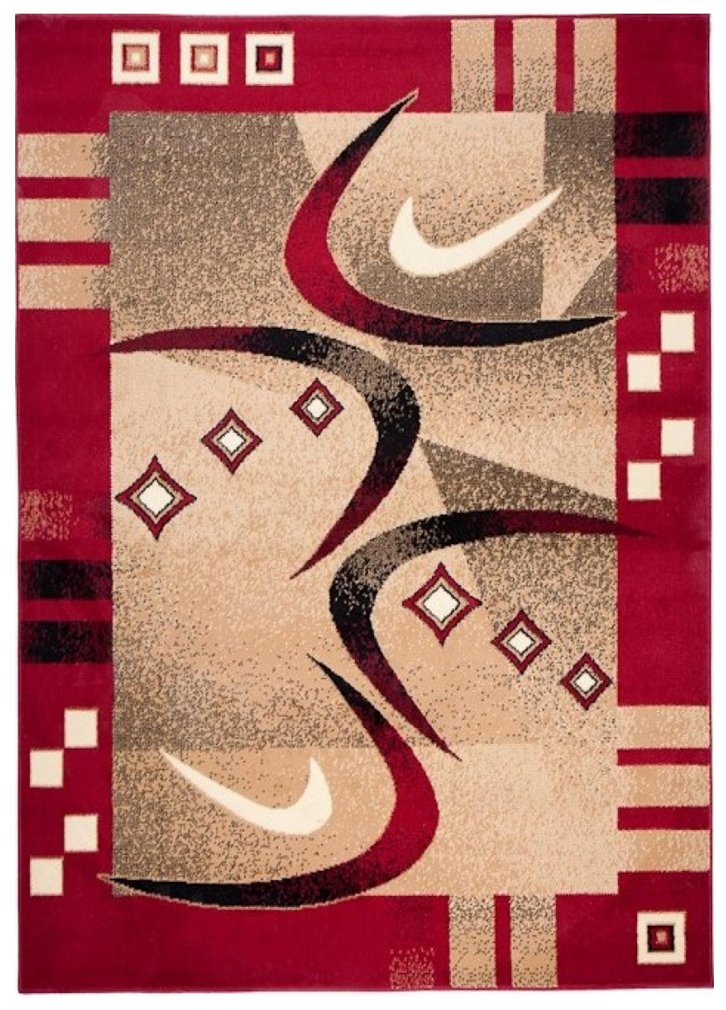 TEPPICH ATLAS Beige Rot 180/250 cm - Beige/Rot, Textil (180/250cm) - Tapiso