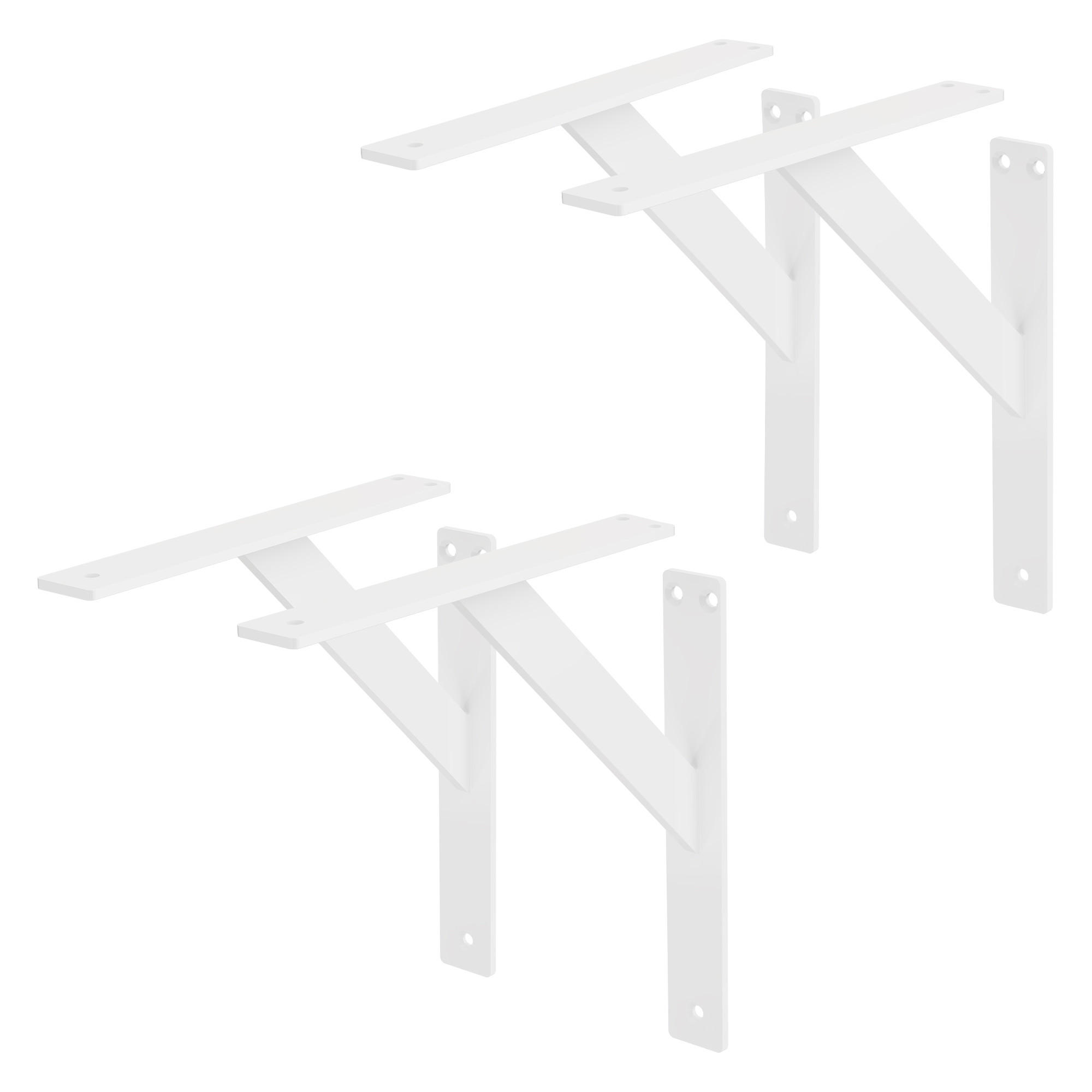 REGALTRÄGER 2er Set - Weiß, Metall (24/3/24cm) - ML-DESIGN