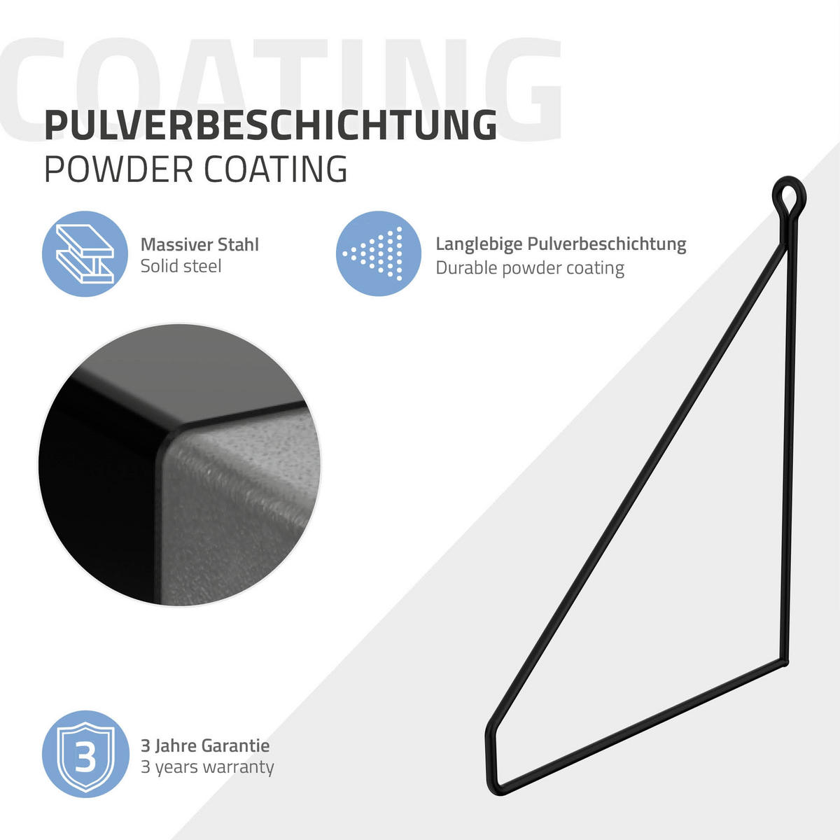 REGALHALTERUNG - Schwarz, Metall (25/25/21cm) - ML-DESIGN