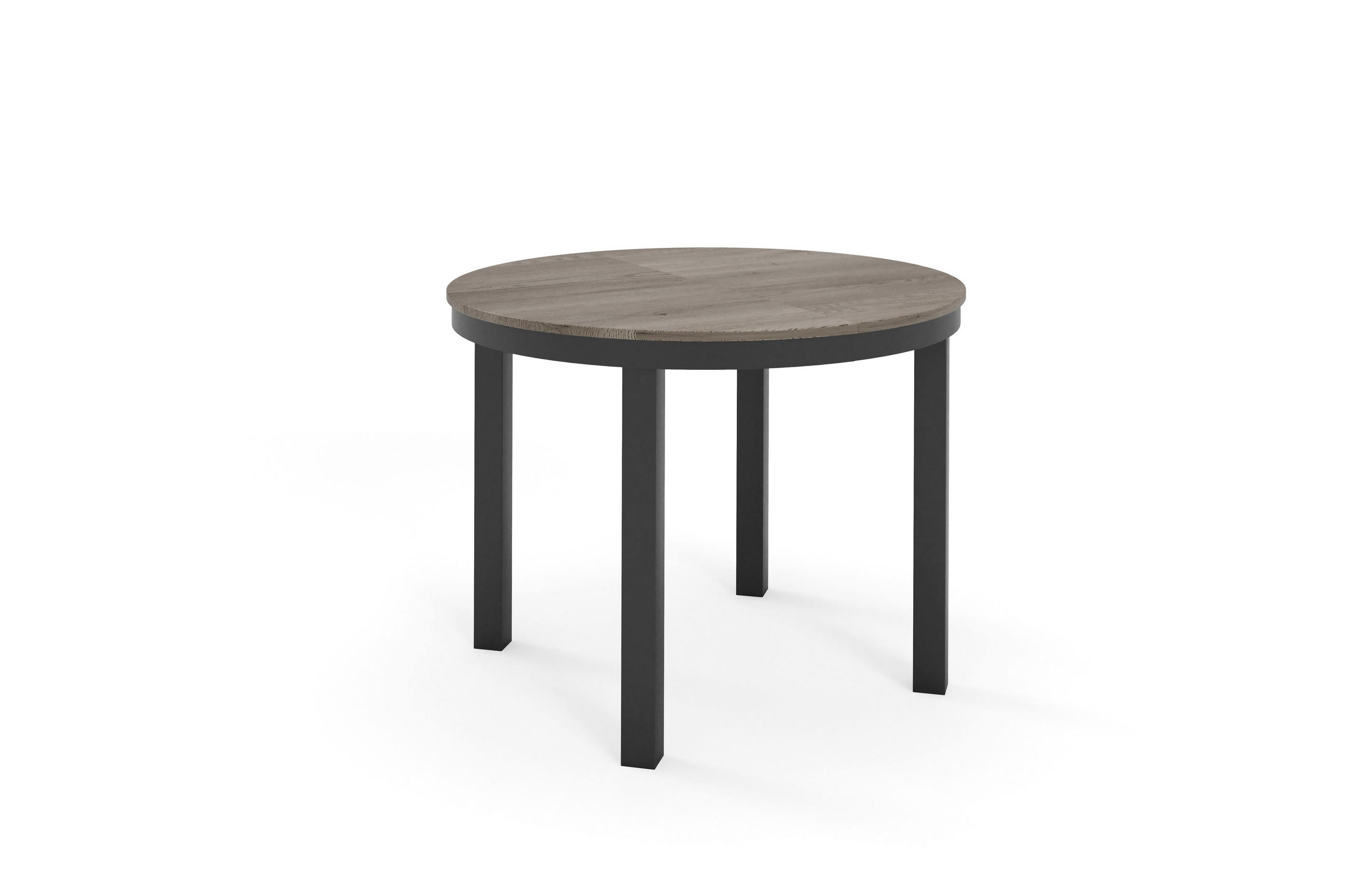 ESSTISCH BERNARDIN - Sandfarben/Schwarz, Holzwerkstoff/Metall (100/100/76cm) - Meblini