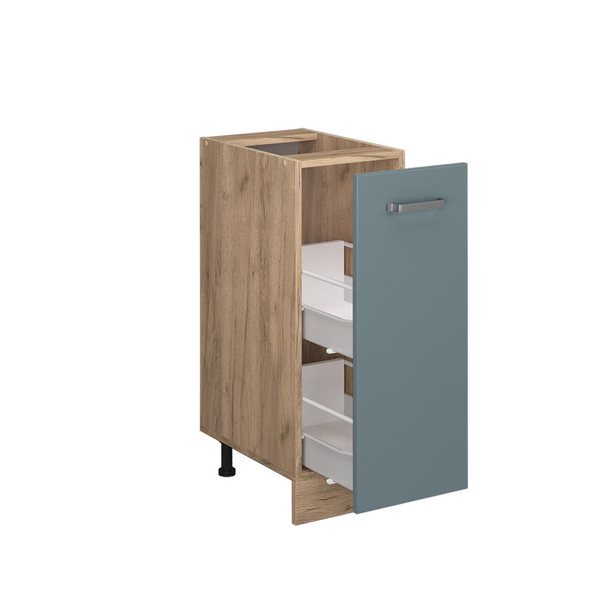 APOTHEKERSCHRANK R-Line Blau-Grau 30 cm, AP Anthrazit - Eiche Wotan/Blaugrau, Holzwerkstoff (30/81.6/60cm) - Vicco