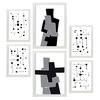 POSTER Set Mit 6 Balck Und Weiß In Liebhaber Abstrakt A3 & A4 Weißer Rahmen - Weiß, Papier (29/3cm) - Nacnic