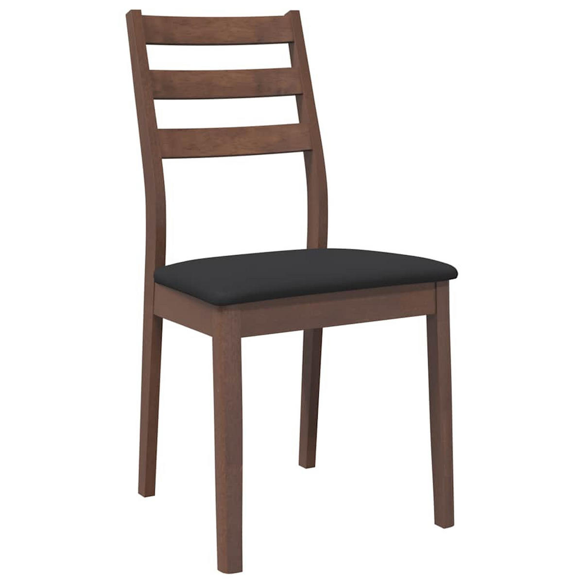 ESSZIMMERSTÜHLE mit Kissen 2 Stk. Braun Massivholz Gummibaum 48.5*49*90cm - Dunkelbraun/Schwarz, Holz (48.5/90/49cm) - ZMH