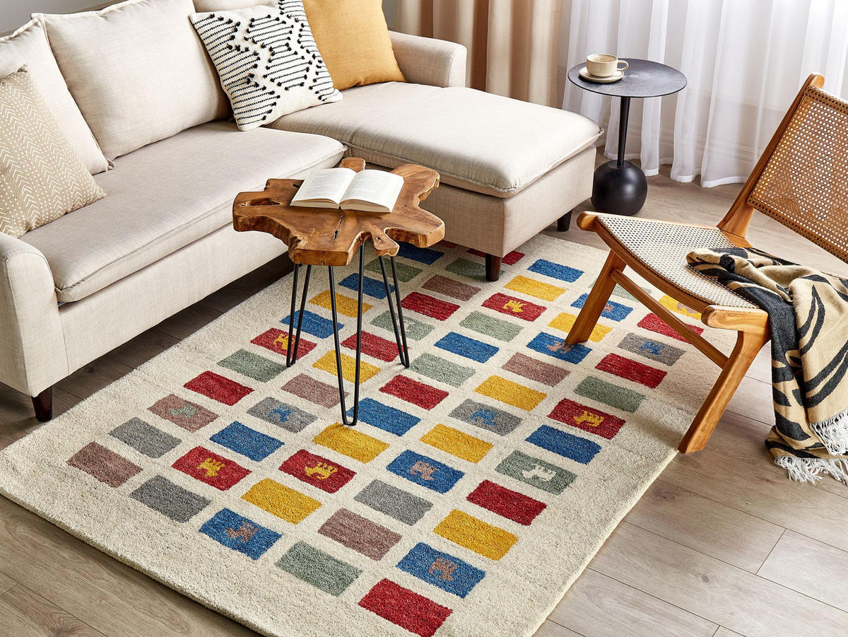 KURZFLOR-GABBEH Muratli 200/140 cm - Multicolor, Textil (140/200cm) - Beliani