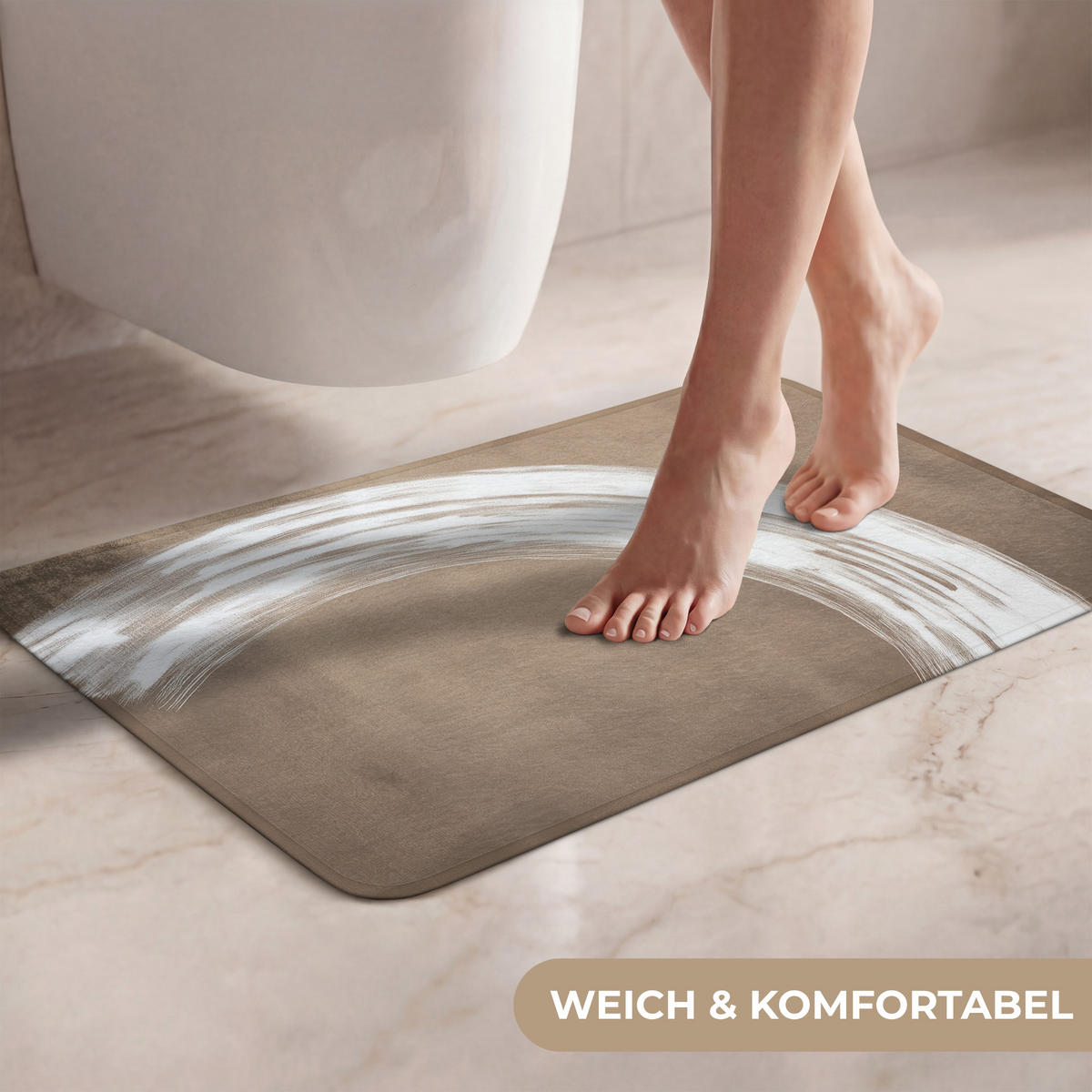 WC PŘEDLOŽKA Barva - hnědá - Japandi 60x40 cm - barva mokka, textil/plast (60/1cm) - OnlyWow